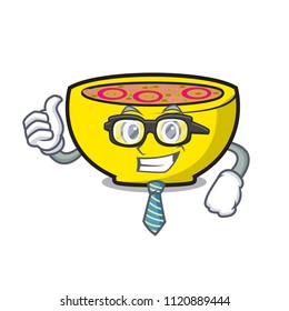 Businessman soup union character cartoon