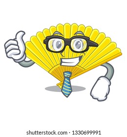 Businessman souvenir folding fan in character shape