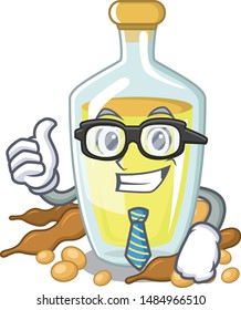 Businessman soybean oil in a mascot bowl