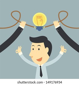 Businessman spark idea up