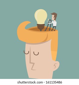 Businessman spark idea , eps10 vector format