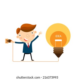 businessman spark Idea,vector,illustrator.