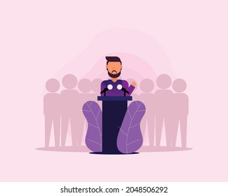 businessman speak vector , meeting , campaign politics , voting illustration