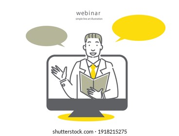 businessman speaking on the internet, webinar 