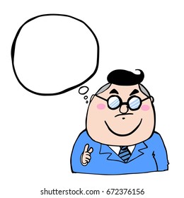 Businessman with speech balloon