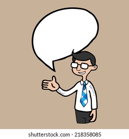 Businessman and speech balloon vector