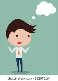 Businessman with speech bubble