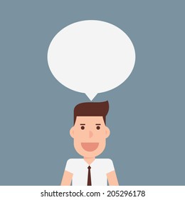businessman with speech bubble