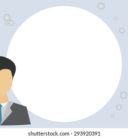Businessman and speech bubble