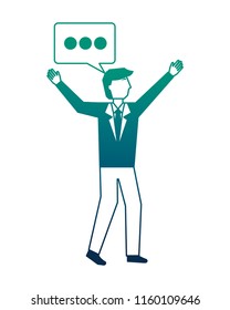 businessman with speech bubble avatar character