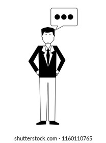 businessman with speech bubble avatar character