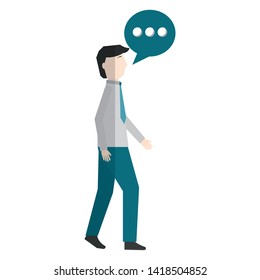 businessman with speech bubble avatar character vector illustration design