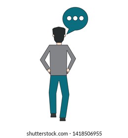 businessman with speech bubble avatar character vector illustration design