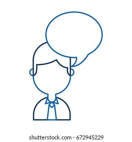 businessman with speech bubble avatar character icon