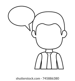 businessman with speech bubble avatar character icon
