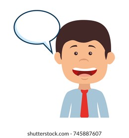 businessman with speech bubble avatar character icon