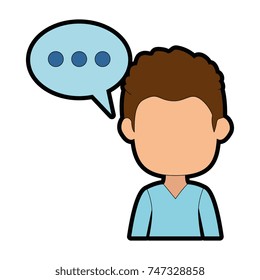businessman with speech bubble avatar character icon