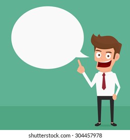 Businessman Speech bubble. Cartoon Vector Illustration.