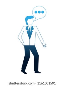 businessman and speech bubble communication