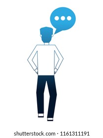 businessman and speech bubble communication