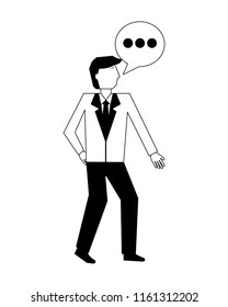 businessman and speech bubble communication