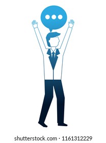businessman and speech bubble communication