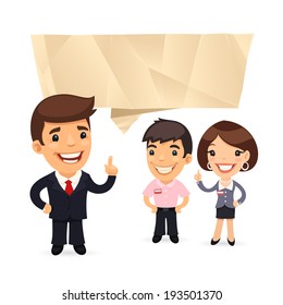 Businessman with Speech Bubble. In the EPS file, each element is grouped separately.