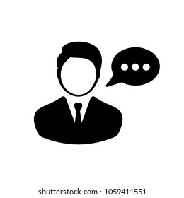 Businessman speech bubble icon