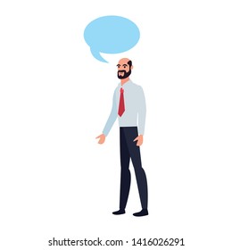 businessman speech bubble icon vector ilustrate