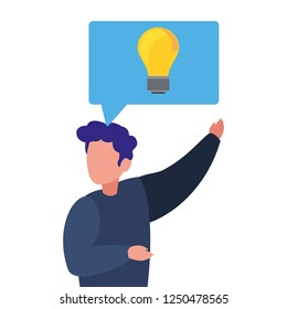 businessman speech bubble idea creativity