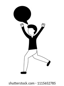 businessman and speech bubble talk