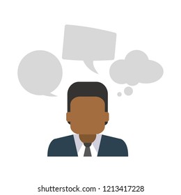 Businessman with speech bubbles
