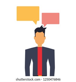 businessman with speech bubbles