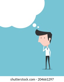 Businessman with speech bubbles