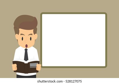 Businessman speech at the conference. vector