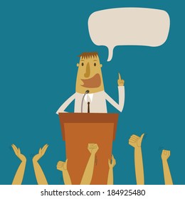 Businessman speech something