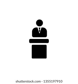 Businessman speech vector icon. Mobile concept and web apps illustration. Thin line icon for website design and development, app development. Premium icon