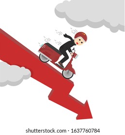 businessman speed down progress design