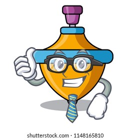 Businessman spinning top character cartoon