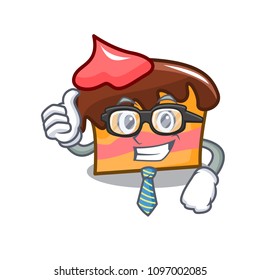 Businessman sponge cake character cartoon