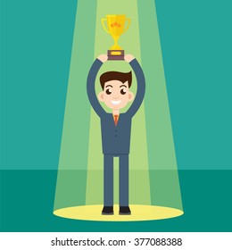 Businessman in spotlight