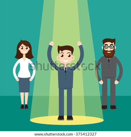 Businessman in spotlight