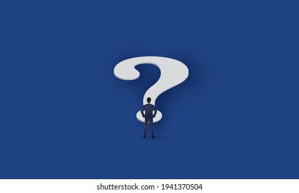 Businessman standing against problem, Concept inspiration business