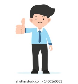 businessman  standing with big thumbs up 