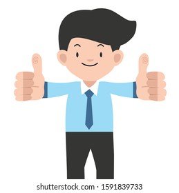 businessman  standing with big thumbs up vector