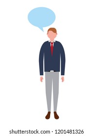 businessman standing character speech bubble