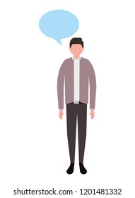 businessman standing character speech bubble