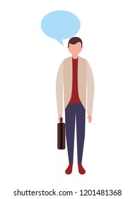 businessman standing character speech bubble