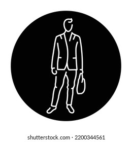 Businessman standing color line icon. Man entrepreneur. Pictogram for web page, mobile app, promo.