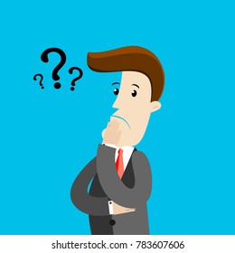 Thinking Business Man Question Illustration Free Stock Vector (Royalty ...